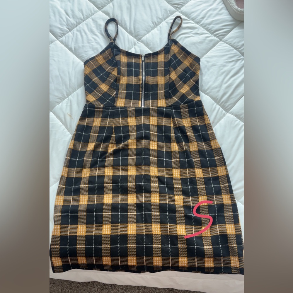 Plaid Black and Yellow Dress